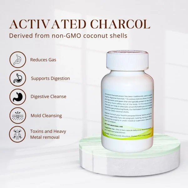 Activated Charcoal Capsules (Vitaone) -A Bottle of 90 Capsules - Image 2