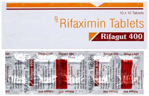 RIFAGUT 400MG TABLET - A Stripe Of 10 Tablets